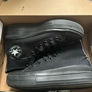 Black Hi Platform Converse 6.5W